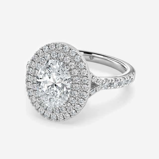 Nile Platinum Halo Engagement Ring