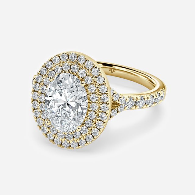 Nile Yellow Gold Halo Engagement Ring