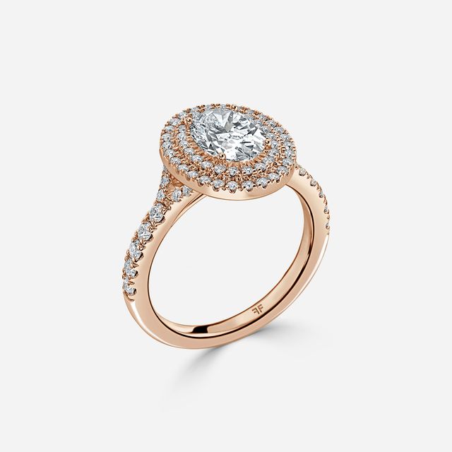 Nile Rose Gold Halo Engagement Ring