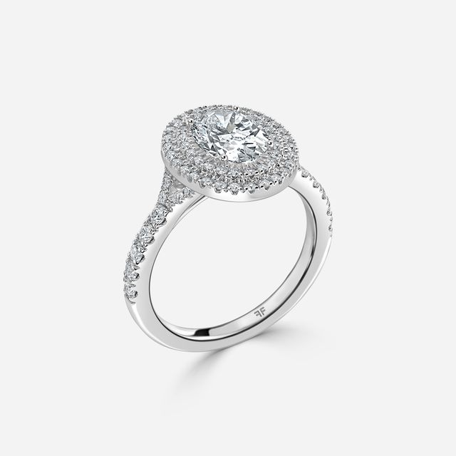 Nile Platinum Halo Engagement Ring