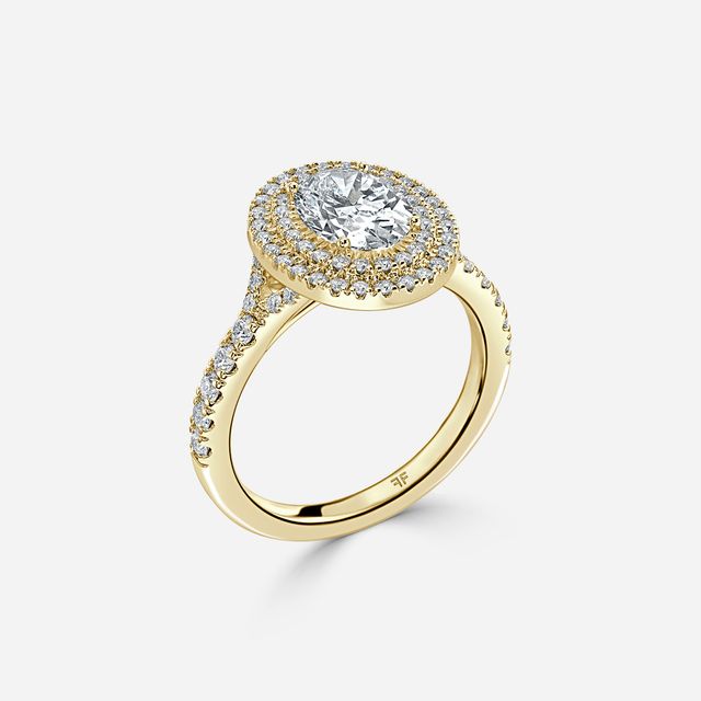 Nile Yellow Gold Halo Engagement Ring