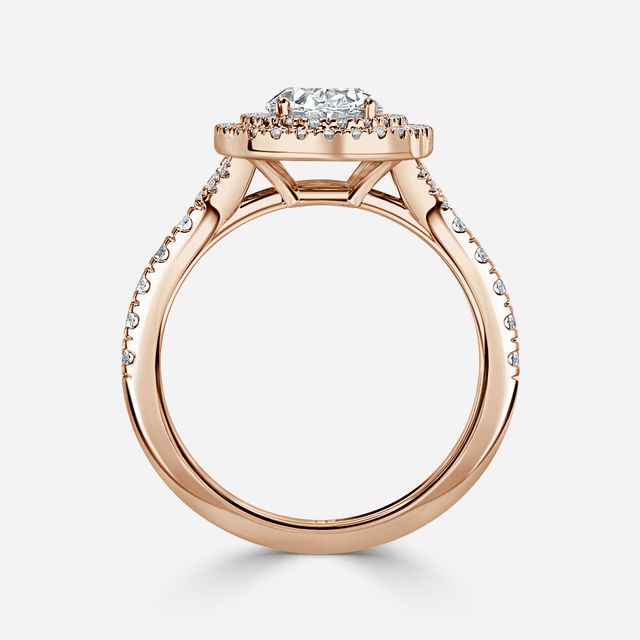 Nile Rose Gold Halo Engagement Ring