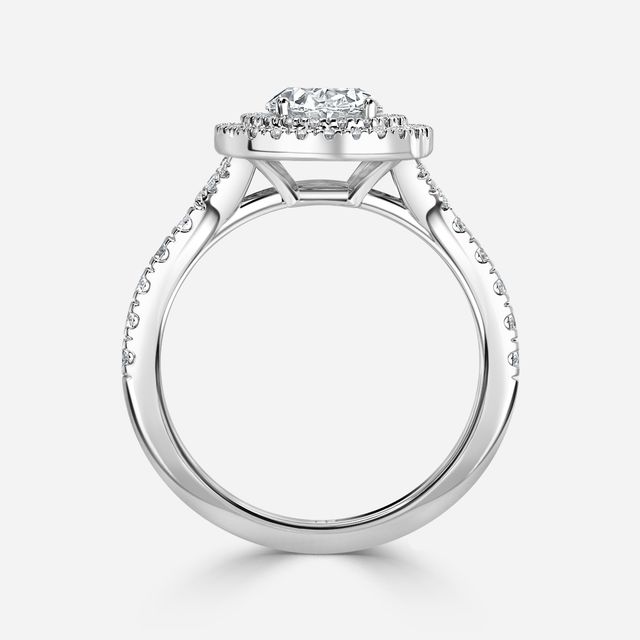 Nile Platinum Halo Engagement Ring