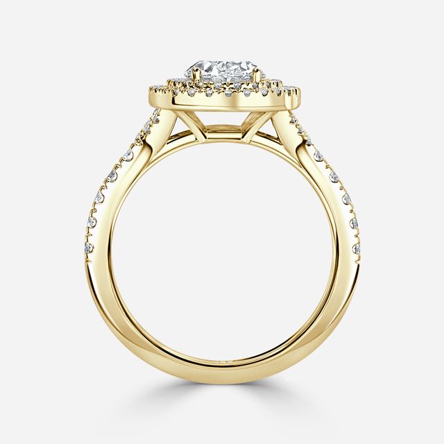 Nile Yellow Gold Halo Engagement Ring