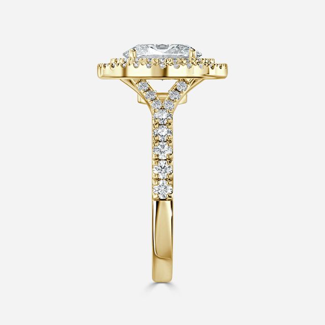 Nile Yellow Gold Halo Engagement Ring