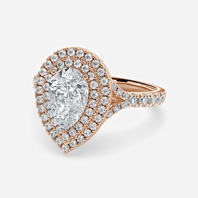 Nile Rose Gold Halo Engagement Ring