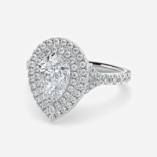 Nile Platinum Halo Engagement Ring