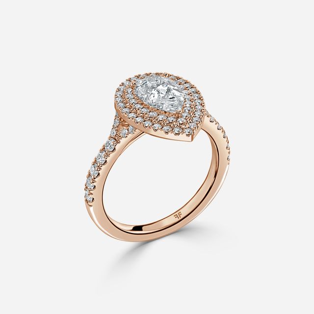 Nile Rose Gold Halo Engagement Ring