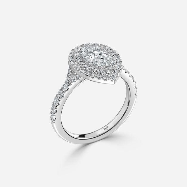 Nile Platinum Halo Engagement Ring