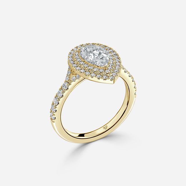 Nile Yellow Gold Halo Engagement Ring