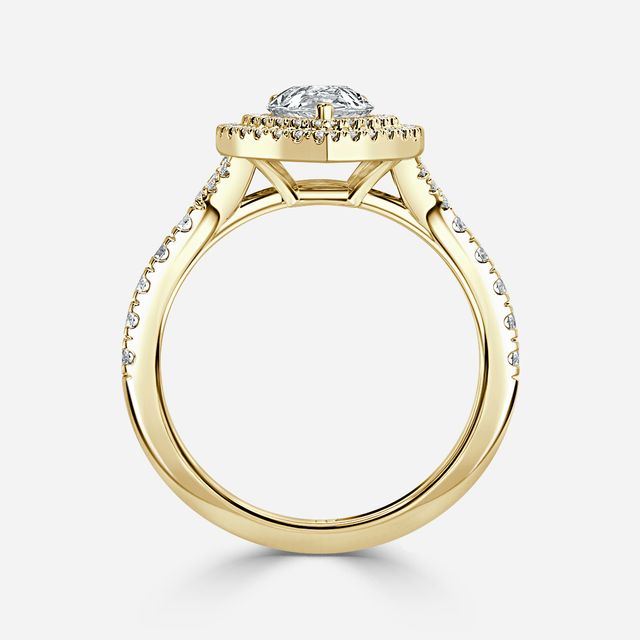 Nile Yellow Gold Halo Engagement Ring