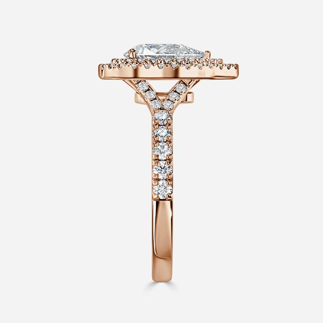 Nile Rose Gold Halo Engagement Ring