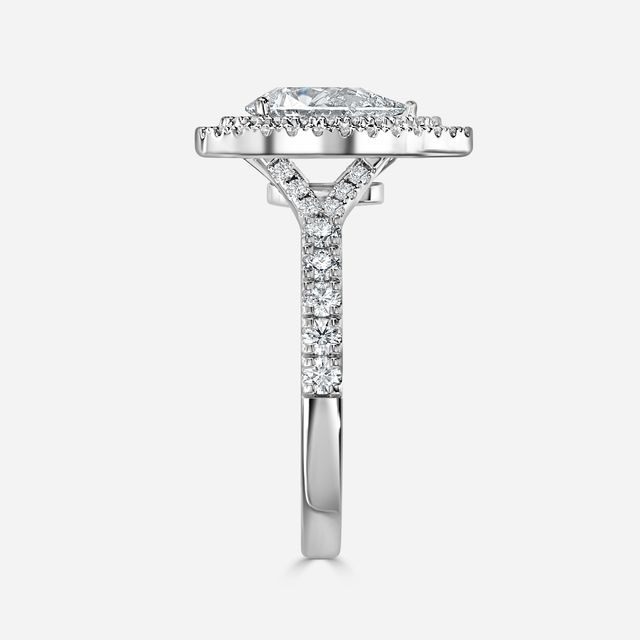 Nile Platinum Halo Engagement Ring