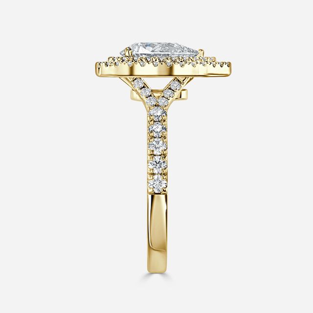 Nile Yellow Gold Halo Engagement Ring
