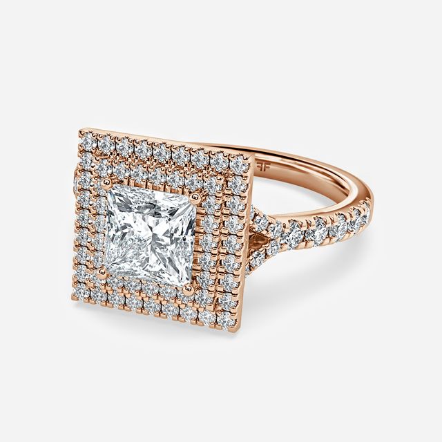 Nile Rose Gold Halo Engagement Ring