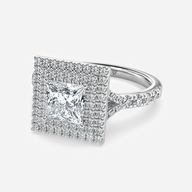Nile White Gold Halo Engagement Ring