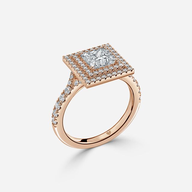 Nile Rose Gold Halo Engagement Ring