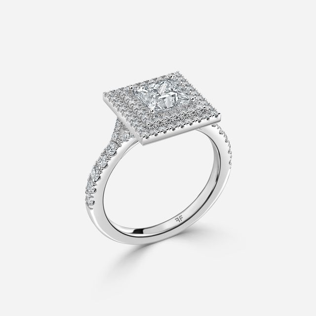 Nile White Gold Halo Engagement Ring