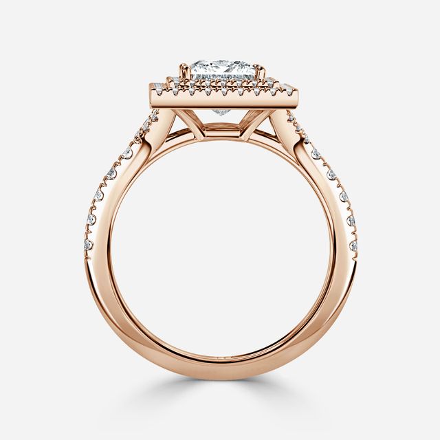 Nile Rose Gold Halo Engagement Ring