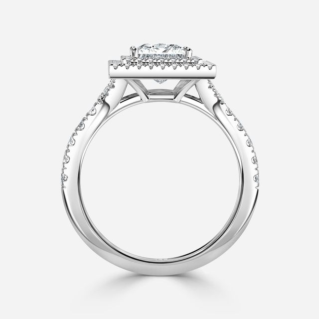 Nile White Gold Halo Engagement Ring