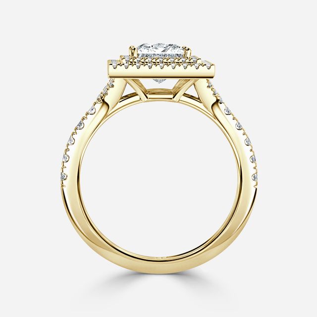 Nile Yellow Gold Halo Engagement Ring