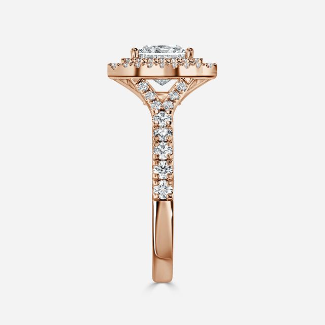 Nile Rose Gold Halo Engagement Ring