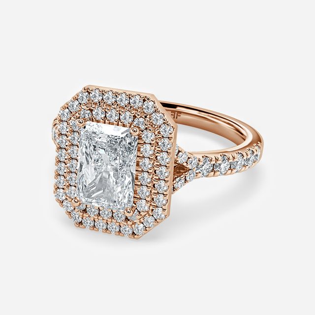 Nile Rose Gold Halo Engagement Ring