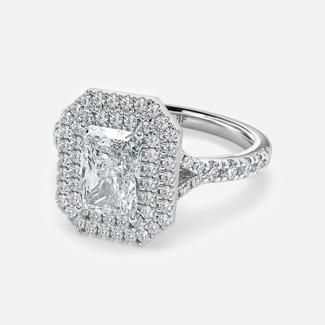 Nile Platinum Halo Engagement Ring