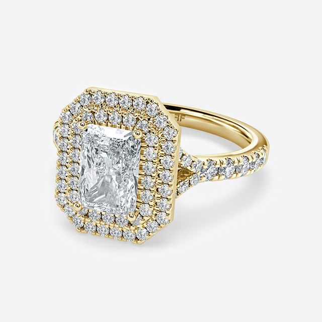 Nile Yellow Gold Halo Engagement Ring