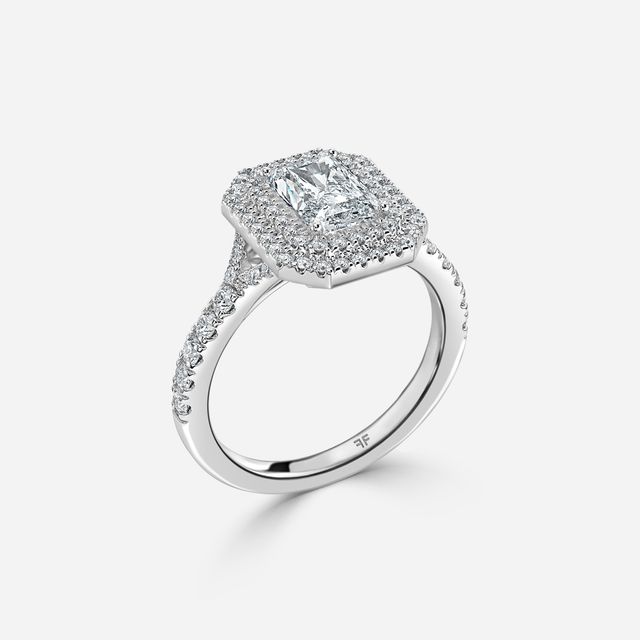 Nile Platinum Halo Engagement Ring