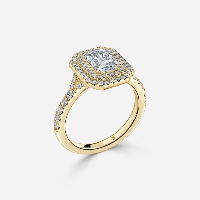 Nile Yellow Gold Halo Engagement Ring