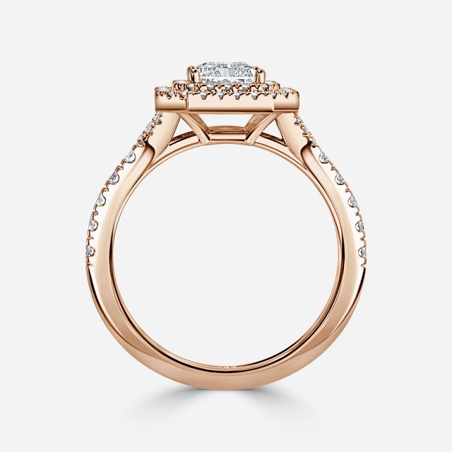 Nile Rose Gold Halo Engagement Ring
