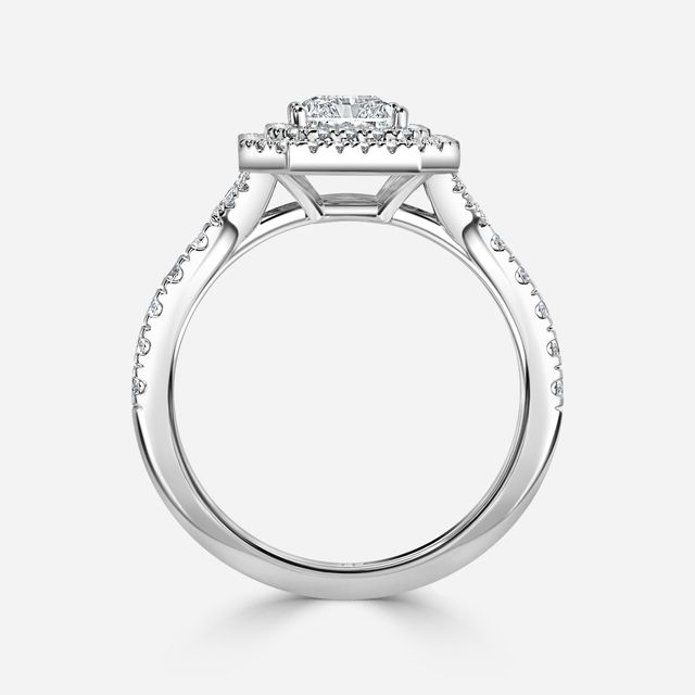 Nile Platinum Halo Engagement Ring