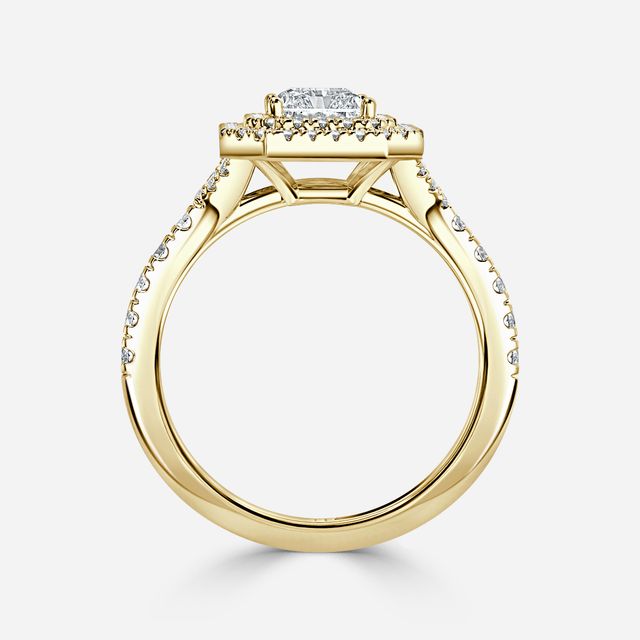 Nile Yellow Gold Halo Engagement Ring