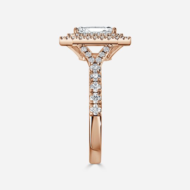Nile Rose Gold Halo Engagement Ring