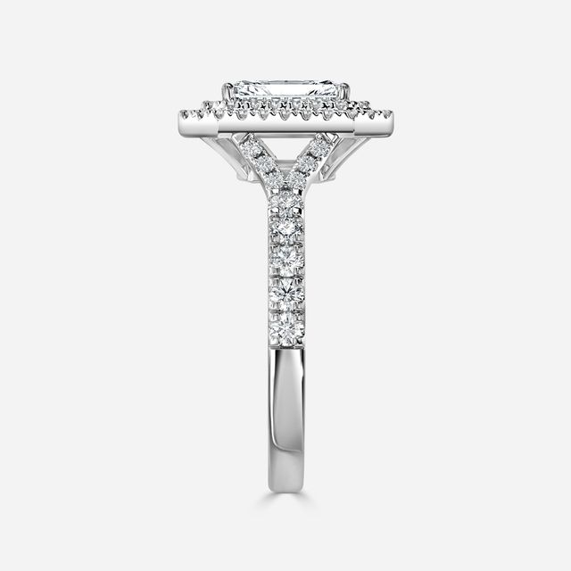 Nile Platinum Halo Engagement Ring