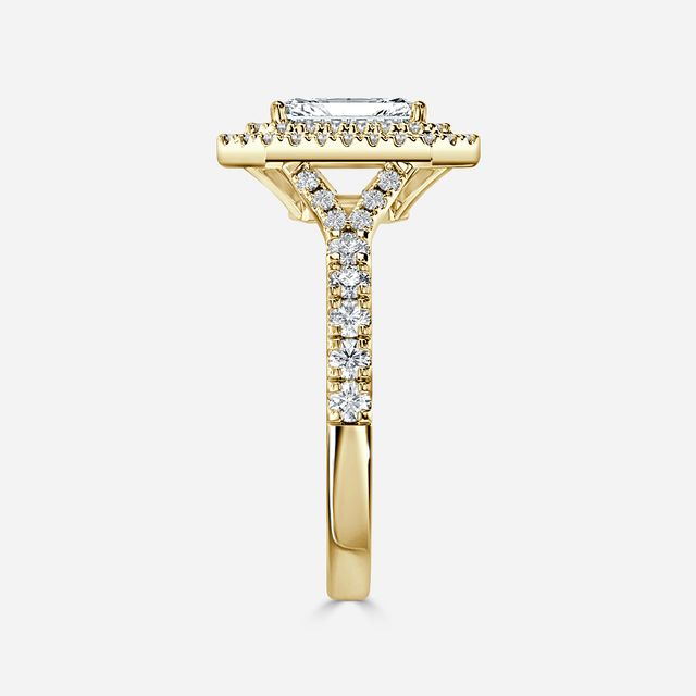 Nile Yellow Gold Halo Engagement Ring