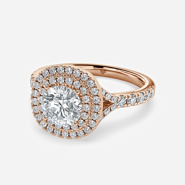 Nile Rose Gold Halo Engagement Ring