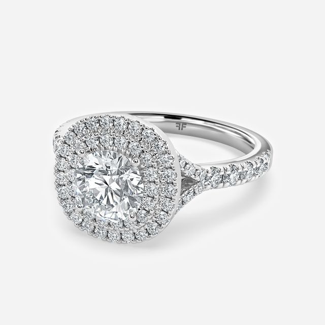 Nile White Gold Halo Engagement Ring