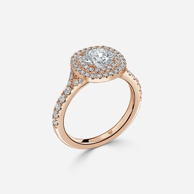 Nile Rose Gold Halo Engagement Ring