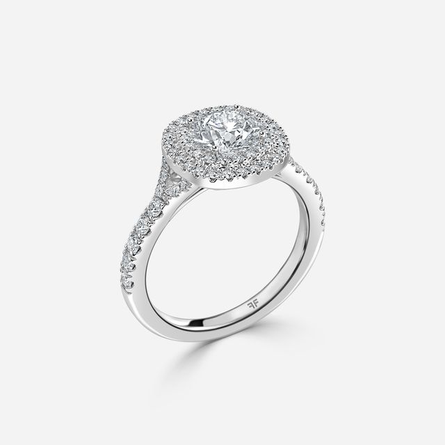 Nile White Gold Halo Engagement Ring