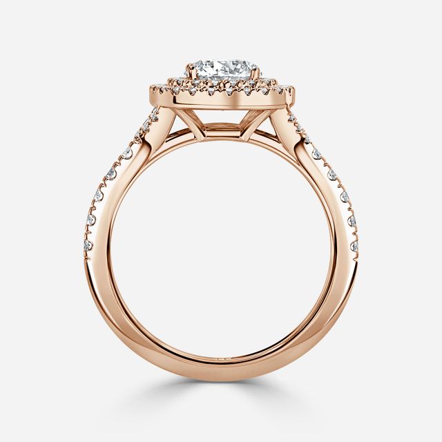 Nile Rose Gold Halo Engagement Ring