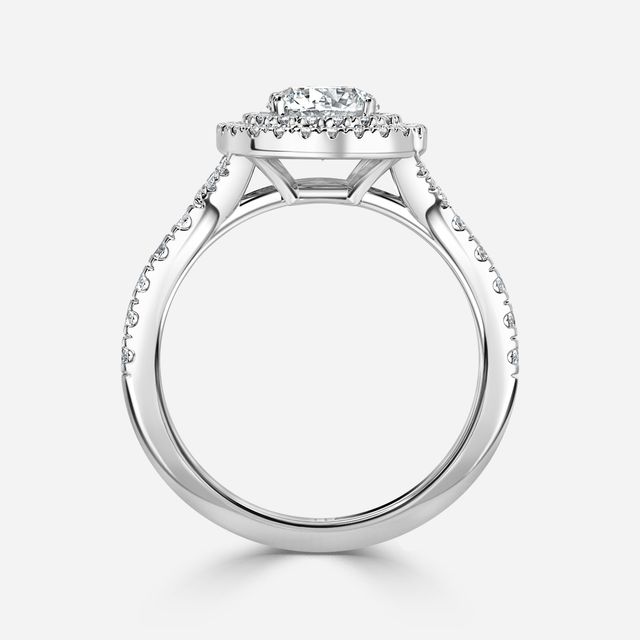 Nile White Gold Halo Engagement Ring