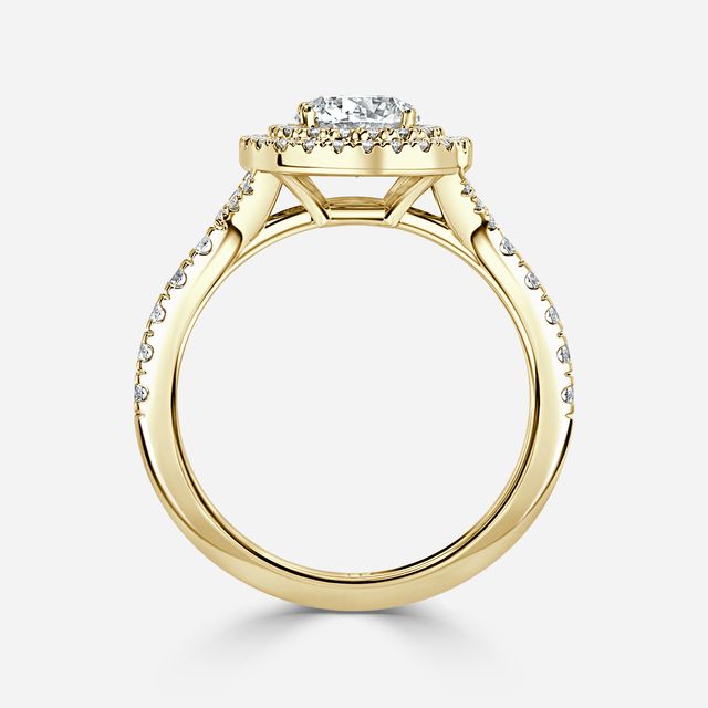 Nile Yellow Gold Halo Engagement Ring