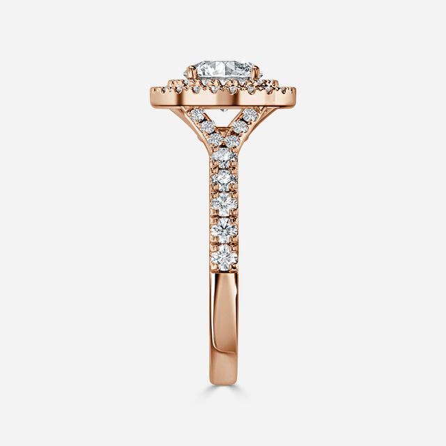 Nile Rose Gold Halo Engagement Ring