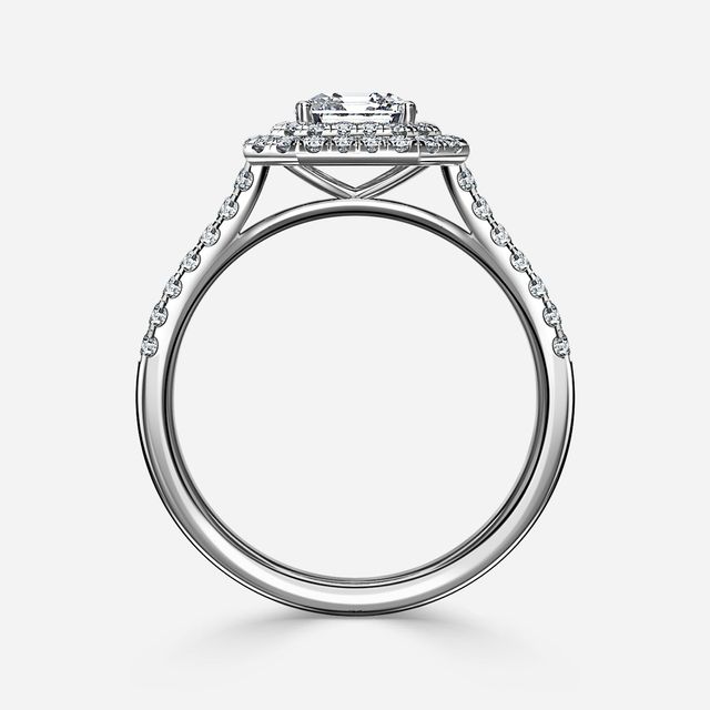 Isoke Platinum Halo Engagement Ring