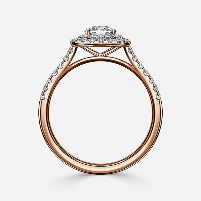 Isoke Rose Gold Halo Engagement Ring