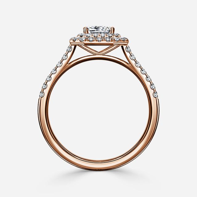 Isoke Rose Gold Halo Engagement Ring