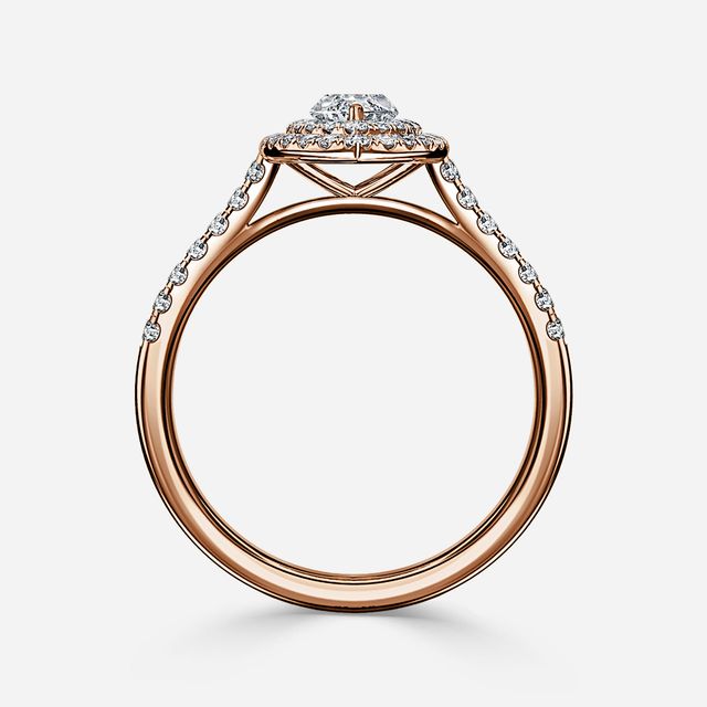 Isoke Rose Gold Halo Engagement Ring