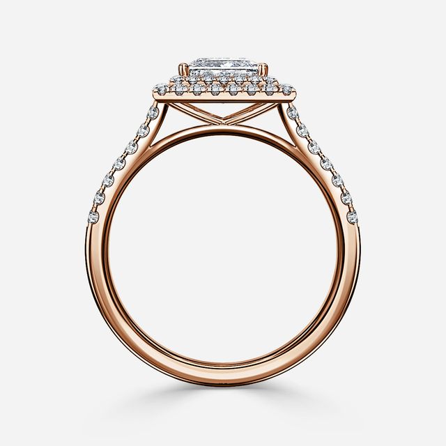 Isoke Rose Gold Halo Engagement Ring
